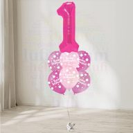   1 számos, boldog születésnapot pöttyös pink héliumos luficsokor