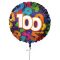 100-as színes számos mintás - Szülinapi fólia lufi - 45 cm