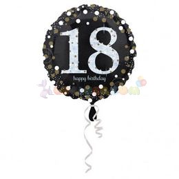 18-as Happy Birthday Sparkling Születésnapi Fólia Lufi