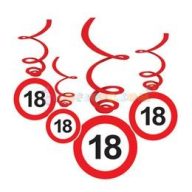   18-as Sebességkorlátozó Szülinapi Függődekoráció - 6 db-os