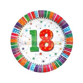 18-as Szülinapi Radiant Parti Tányér, 23 cm-es, 6 db-os