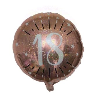 45 cm-es 18-as Rosegold Csillogó Szülinapi Fólia Lufi