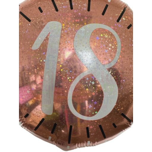 45 cm-es 18-as Rosegold Csillogó Szülinapi Fólia Lufi