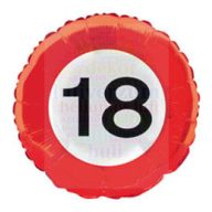 18-as sebességkorlátozós tábla fólia lufi