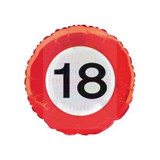 18-as sebességkorlátozós tábla fólia lufi