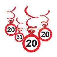   20-as Sebességkorlátozó Szülinapi Függődekoráció - 6 db-os