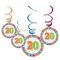 20-as Szülinapi Radiant Parti Függő Dekoráció - 6 db-os