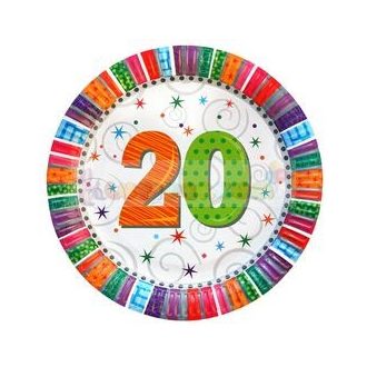 20-as Szülinapi Radiant Parti Tányér, 23 cm-es, 6 db-os
