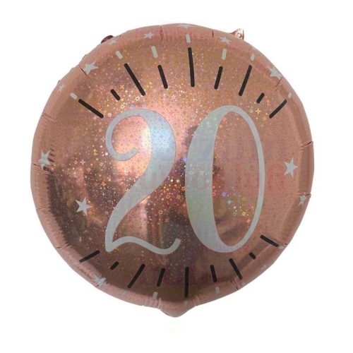 45 cm-es 18-as Rosegold Csillogó Szülinapi Fólia Lufi