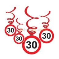   30-as Sebességkorlátozó Szülinapi Függődekoráció - 6 db-os