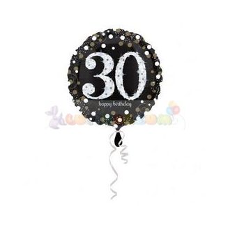 30-as Happy Birthday Sparkling Születésnapi Fólia Lufi