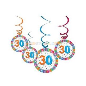 30-as Szülinapi Radiant Parti Függő Dekoráció - 6 db-os