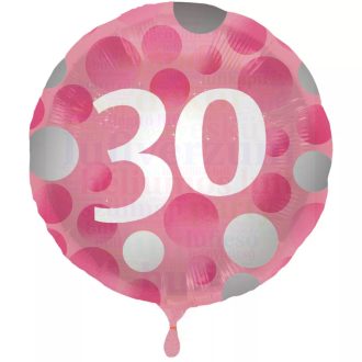 30-as konfettis szülinapi fólia lufi - 45 cm