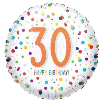 30- as Konfetti Mintás - Szülinapi Fólia Lufi