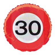 30-as sebességkorlátozós tábla fólia lufi