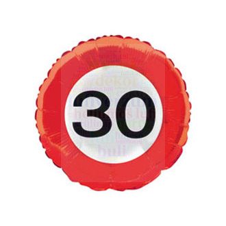 30-as sebességkorlátozós tábla fólia lufi