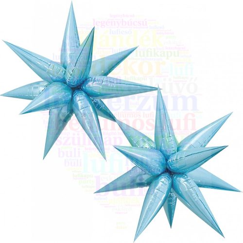 3D csillag lufi kék - 65 cm