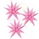 3D csillag lufi pink - 65 cm