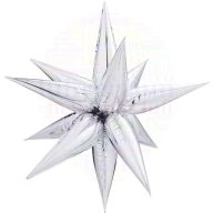 3d ezüst csillag lufi dekoráció - 65 cm