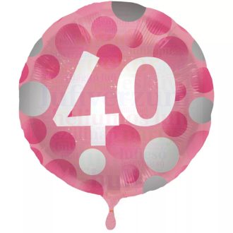 40-es konfettis szülinapi fólia lufi - 45 cm