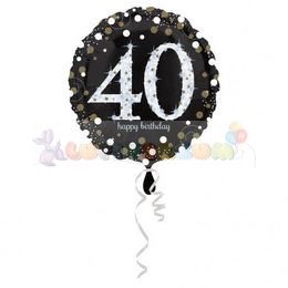 40-es Happy Birthday Sparkling Születésnapi Fólia Lufi
