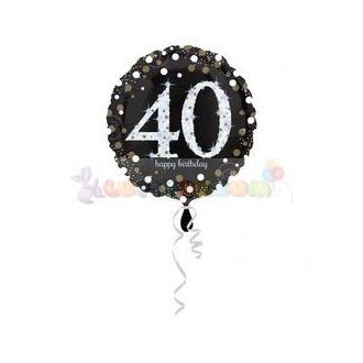 40-es Happy Birthday Sparkling Születésnapi Fólia Lufi