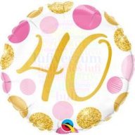 40 Számos Arany és Pink Szülinapi Számos Fólia Lufi