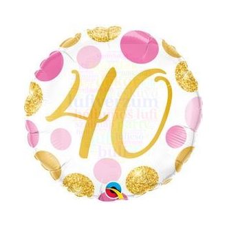 40 Számos Arany és Pink Szülinapi Számos Fólia Lufi