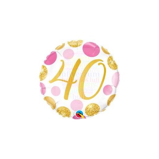 40 Számos Arany és Pink Szülinapi Számos Fólia Lufi