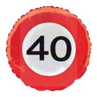 40-es sebességkorlátozós tábla fólia lufi