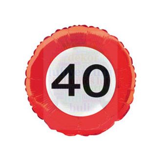 40-es sebességkorlátozós tábla fólia lufi