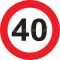 40-es Sebességkorlátozó Szülinapi Tábla - 40 cm