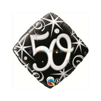  50-as Elegant Sparkles and Swirls Szülinapi Számos Fólia Lufi