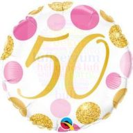 50 Számos Arany és Pink Szülinapi Számos Fólia Lufi