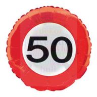50-es sebességkorlátozós tábla fólia lufi