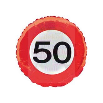 50-es sebességkorlátozós tábla fólia lufi