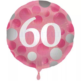 60-as konfettis szülinapi fólia lufi - 45 cm