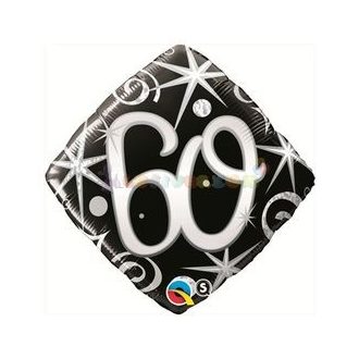   60-as Elegant Sparkles and Swirls Szülinapi Számos Fólia Lufi