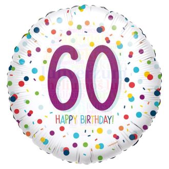60- as Konfetti Mintás - Szülinapi Fólia Lufi