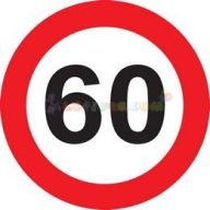 60-as Sebességkorlátozó Szülinapi Tábla - 40 cm
