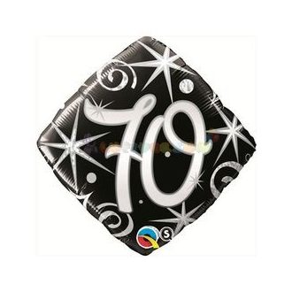   70-es Elegant Sparkles and Swirls Szülinapi Számos Fólia Lufi