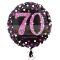 70-es Happy Birthday Pink Celebration Prismatic Szülinapi Fólia Lufi