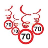   70-es Sebességkorlátozó Szülinapi Függődekoráció - 6 db-os