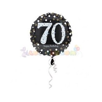 70-es Happy Birthday Sparkling Születésnapi Fólia Lufi