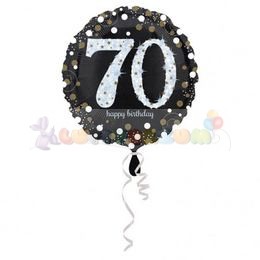 70-es Happy Birthday Sparkling Születésnapi Fólia Lufi