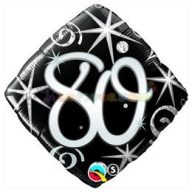   80-as Elegant Sparkles and Swirls Szülinapi Számos Fólia Lufi