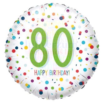 80- as Konfetti Mintás - Szülinapi Fólia Lufi