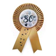 80. Szülinapi elegáns arany szalagos kitűző