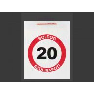 Boldog 20. Szülinapot Sebességkorlátozó Ajándéktasak