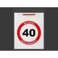 Boldog 40. Szülinapot Sebességkorlátozó Ajándéktasak